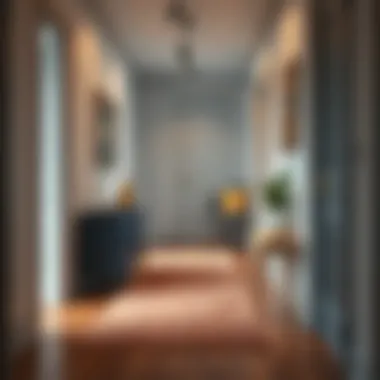 Textured rug placement in corridor