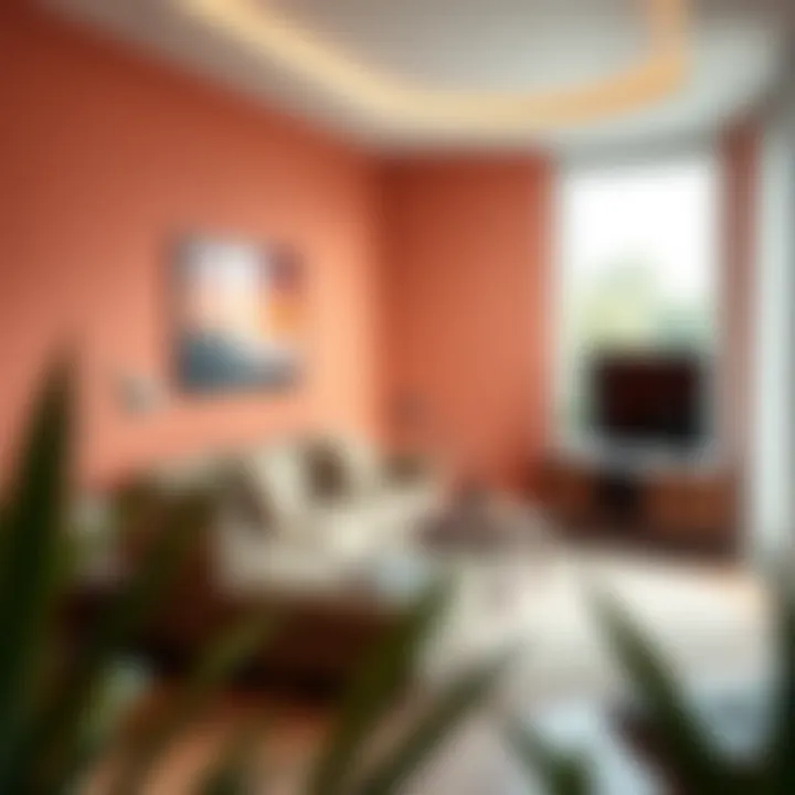 Trendy wall paint colors in a modern living room