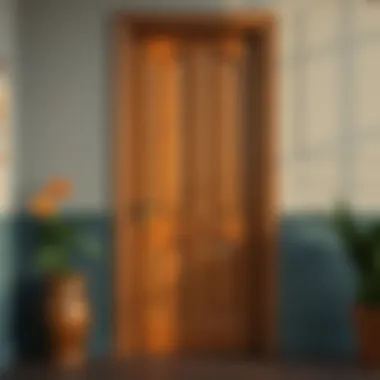 Showcasing Glossy Varnished Door A beautifully varnished door showcasing its glossy finish.