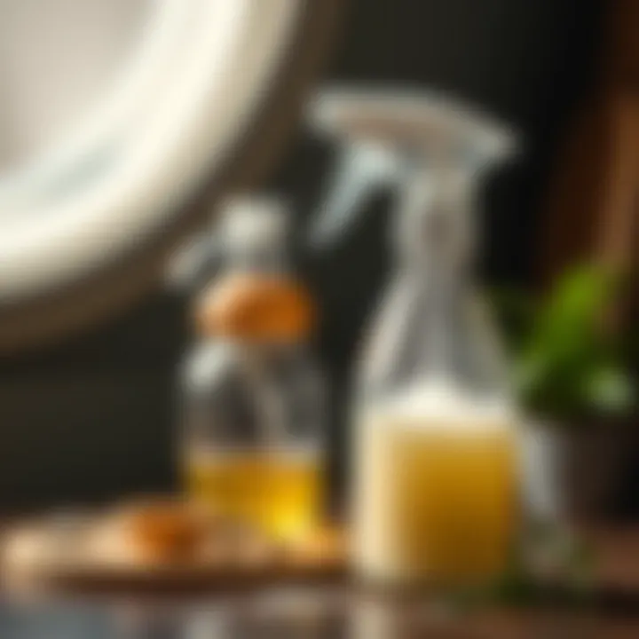 Close-up of vinegar in a spray bottle for odor removal
