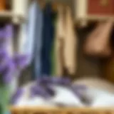 A well-organized wardrobe with fresh lavender sachets