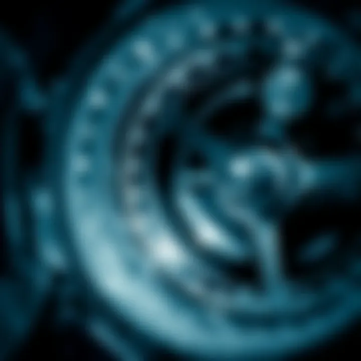 A close-up of a washing machine drum during a cleaning cycle