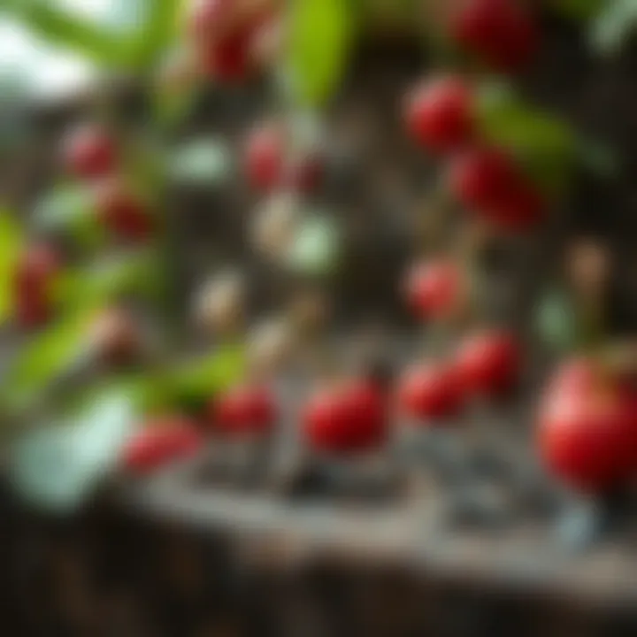 Watering cherry seeds in their environment