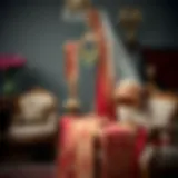 Elegant traditional wedding trousseau displayed beautifully