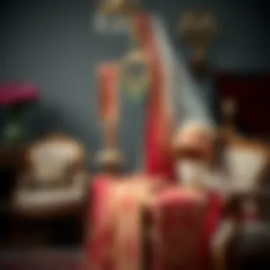 Elegant traditional wedding trousseau displayed beautifully