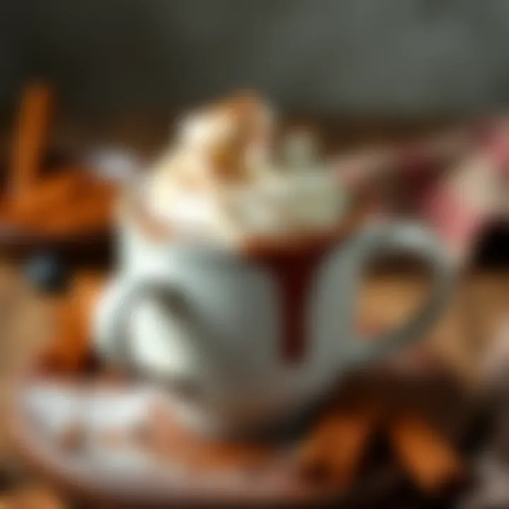 A mug of hot chocolate topped with whipped cream and cocoa powder