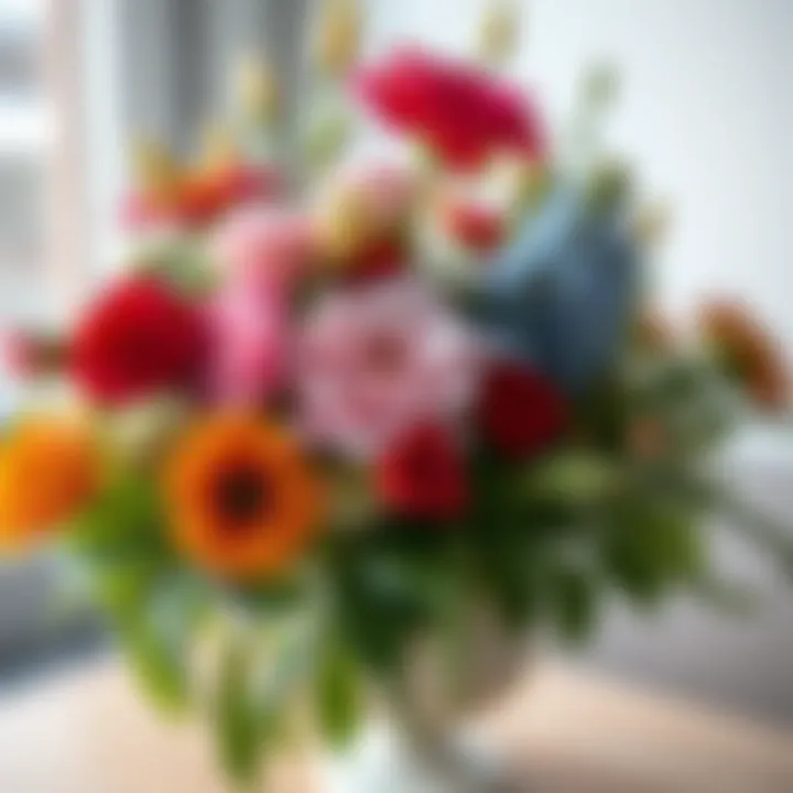 A stunning winter flower arrangement showcasing vibrant blooms