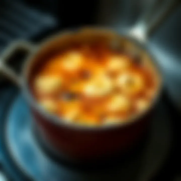 Close-up of a burnt pot showing stubborn residues