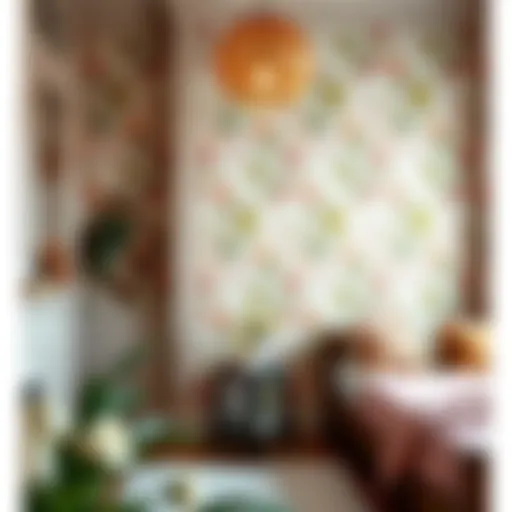 Elegant floral wallpaper in a cozy bedroom setting